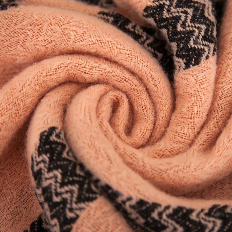 新款秋冬季超长两用棉围巾加厚款保暖条纹女士围巾冬产品图