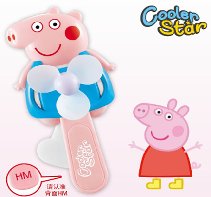 2018年新款小猪佩奇手动手压小型风扇熊猫卡通无需充电手持风扇
