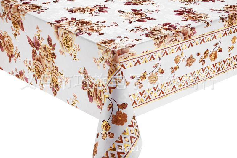 Professional customization of fashionable PVC gold-embossed printed tablecloths, cold-proof square tablecloth and tablecloth factory direct sales Specification image