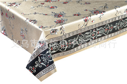 Fashionable PVC non-woven fabric printed tablecloth, new waterproof embossed yarn tablecloth factory direct sales Specification image