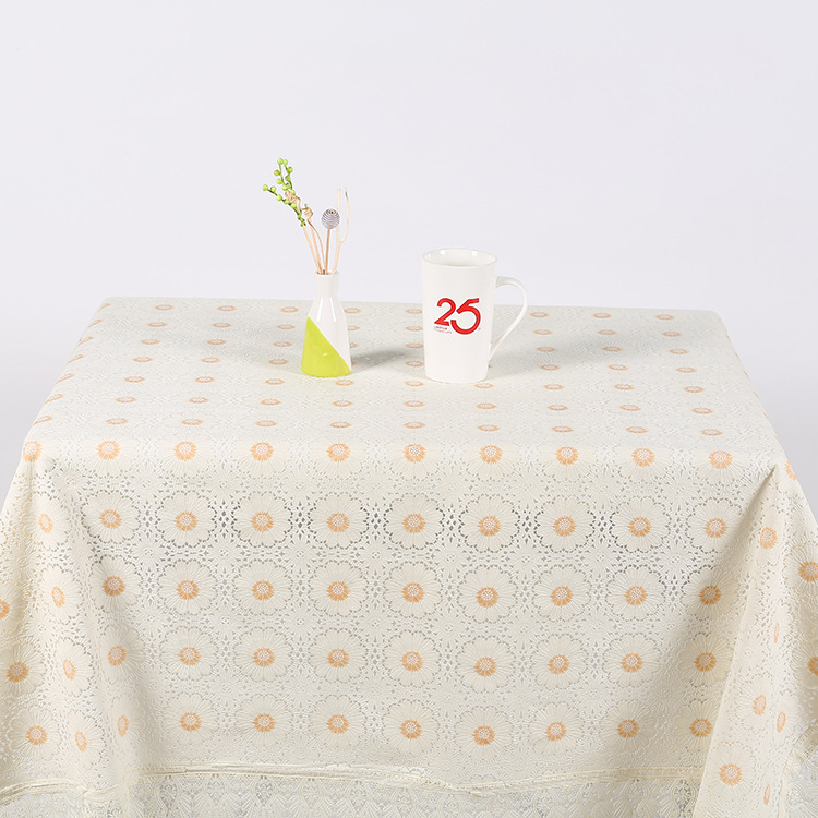 National trend factory direct sales of fashionable PVC lace foam tablecloths. Professional customization of cold-proof square tablecloths