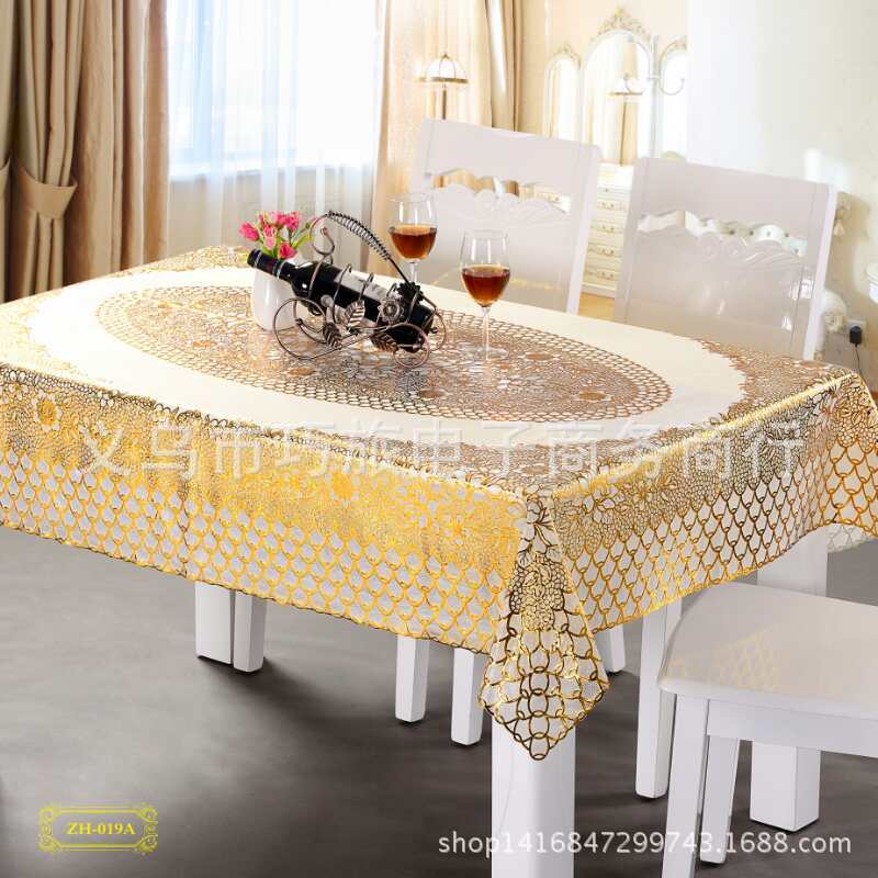 PVC printed tablecloth with gilding special edition square tablecloth and tablecloth 137*183CM factory direct sales