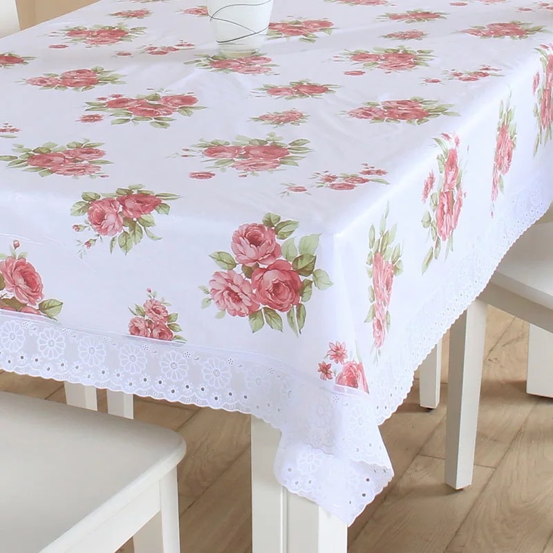 Direct-sale PVC printed tablecloths, 3-inch lace-trimmed waterproof tablecloths from a domestic trend manufacturer Specification image
