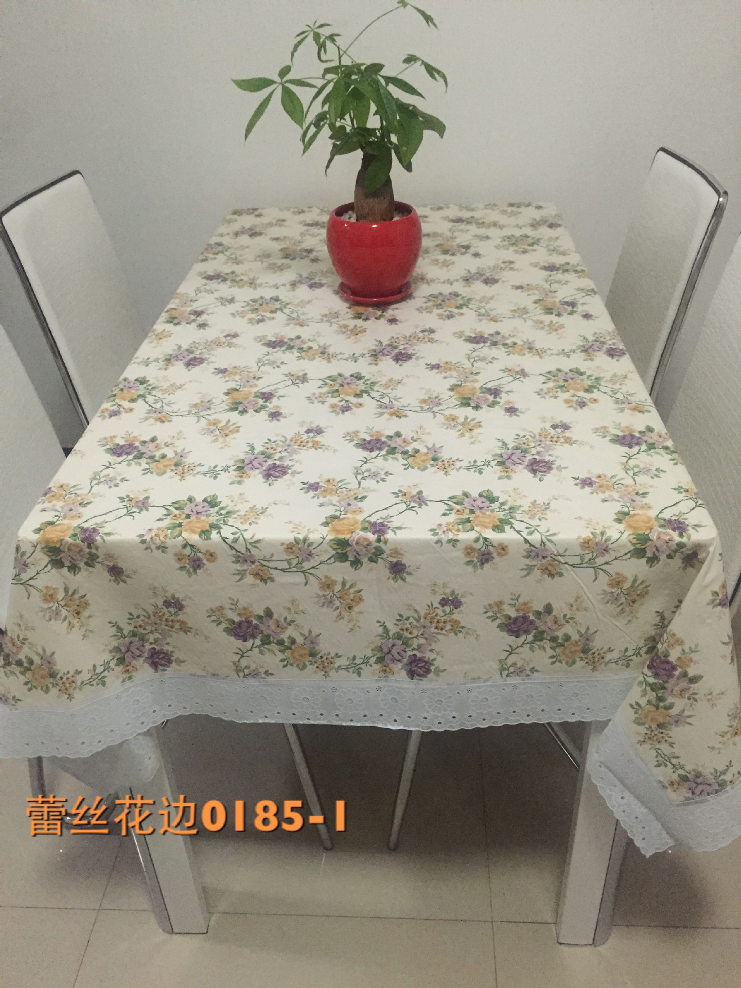 Direct-sale PVC printed tablecloths, 3-inch lace-trimmed waterproof tablecloths from a domestic trend manufacturer details Picture