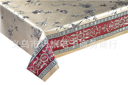 Fashionable PVC non-woven fabric printed tablecloth, new waterproof embossed yarn tablecloth factory direct sales details Picture