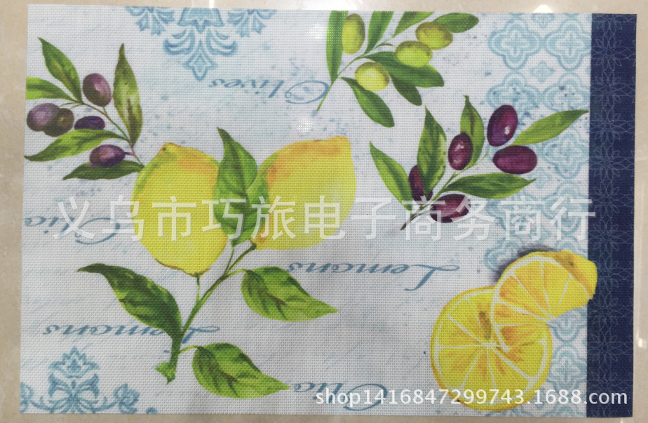 New Teslin rectangular placemats 30*45CM, printed, jacquard, single placemat factory direct sales Specification image