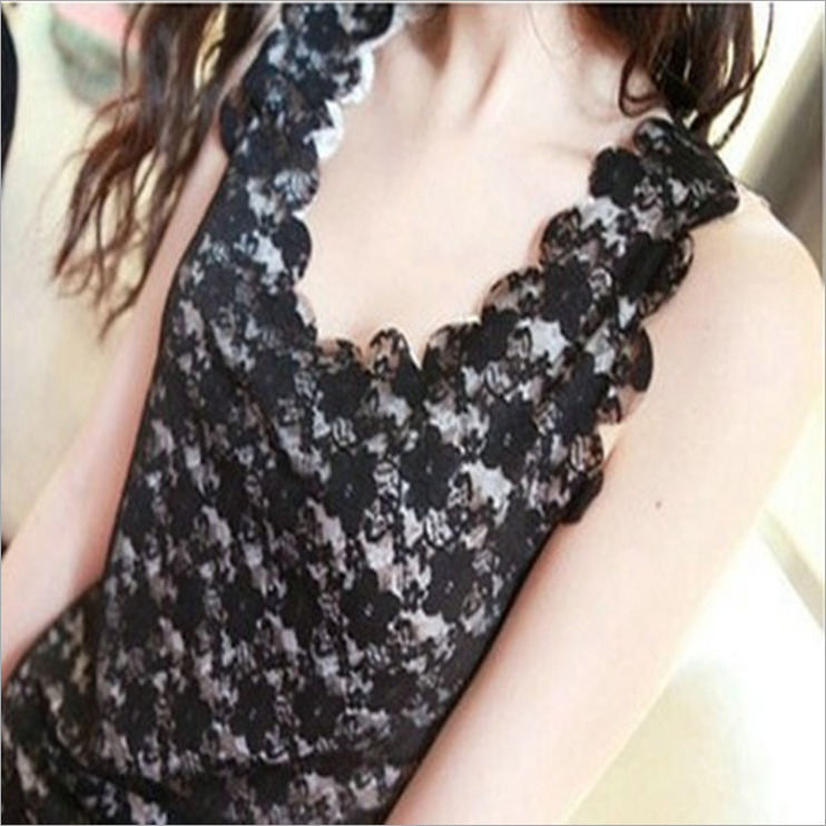 春夏装新款白色修身镂空蕾丝背心上衣小吊带衫女士蕾丝打底产品图