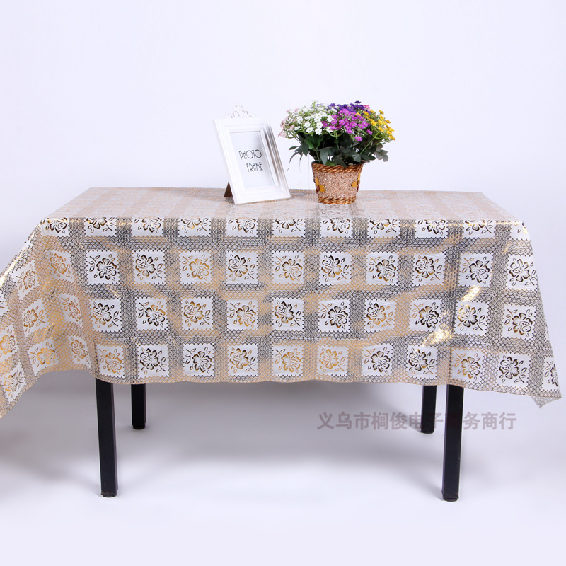 Fashionable PVC gold-embossed printed tablecloth, lace gold-embossed tablecloth, square tablecloth and tablecloth factory direct sales