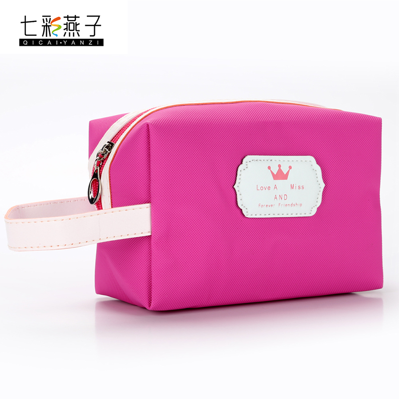 Leather standard solid color makeup bag Makeup bag Wash bag clutch bag handbag prince bag beauty shop gift bag