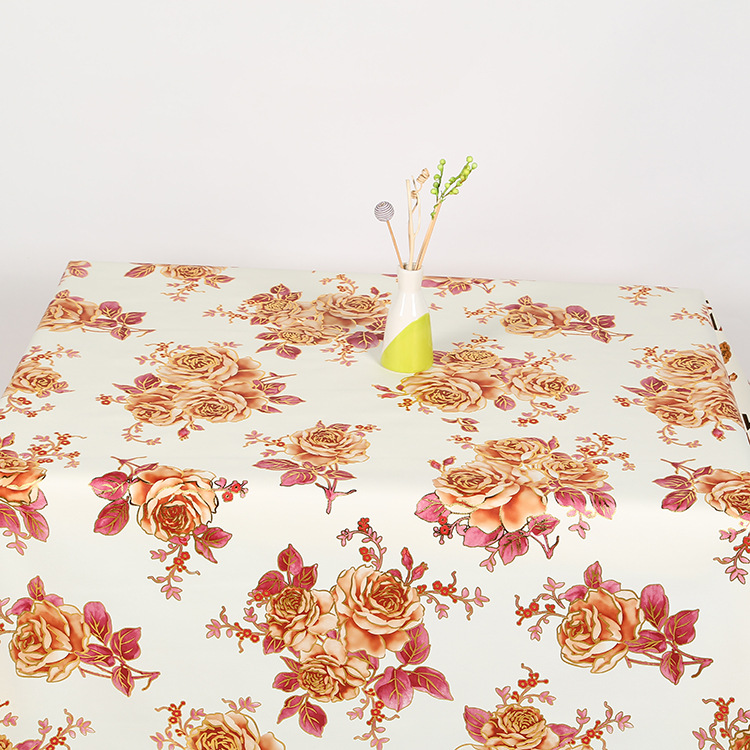 National trend factory direct sales of fashionable PVC gilded printed tablecloths. Professional customization of cold-proof square tablecloths and tablecloths