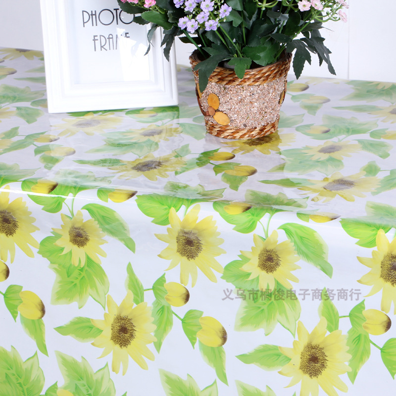 Professional custom-made cold-proof square tablecloth and tablecloth factory direct sales of national trend fashionable PVC transparent printed tablecloths details Picture
