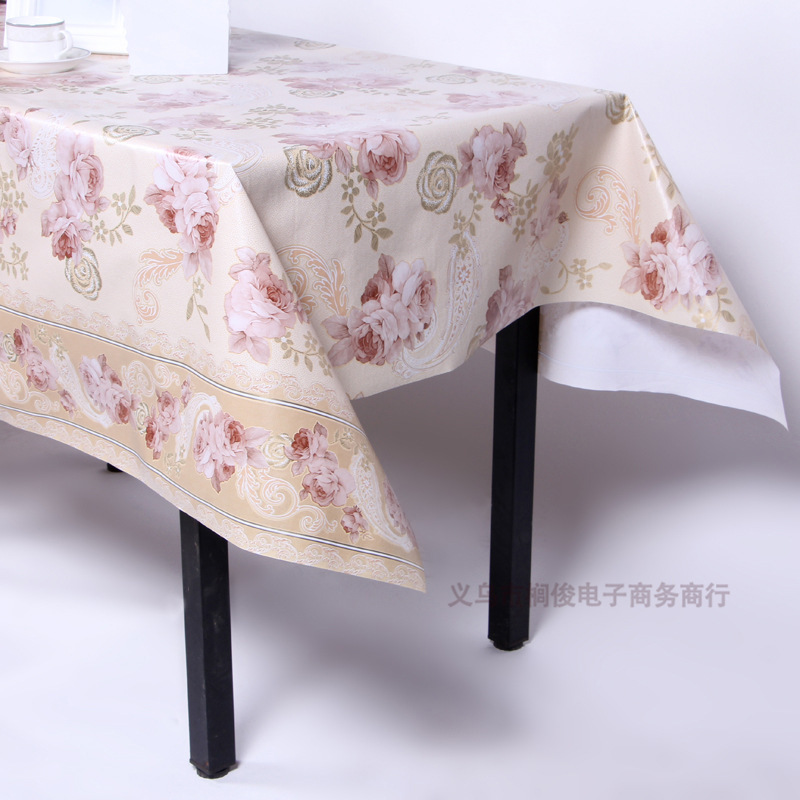 Fashionable PVC non-woven fabric printed tablecloths, professionally customized cold-proof square tablecloths, waterproof and oil-proof tablecloths, Western dining tablecloths Specification image