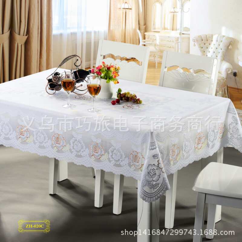 PVC printed tablecloth with gilding special edition square tablecloth and tablecloth 137*183CM factory direct sales Specification image