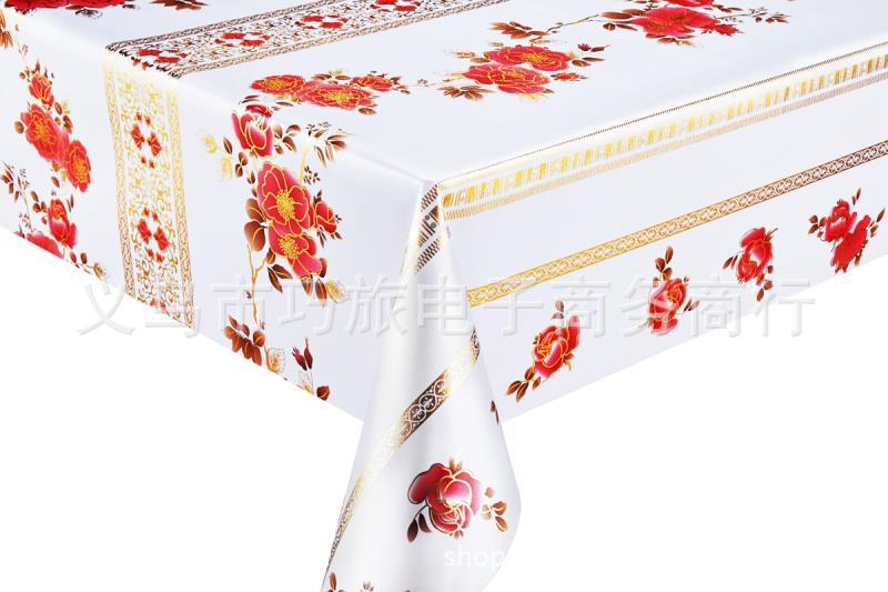 Professional customization of fashionable PVC gold-embossed printed tablecloths, cold-proof square tablecloth and tablecloth factory direct sales