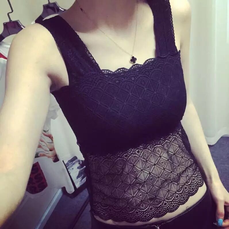 内搭镂空抹胸白色防走光内衣吊带蕾丝小背心打底衫