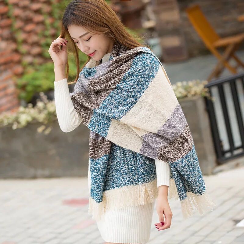 围脖新品空调巾仿羊绒围巾女士韩版披肩赵丽颖同款产品图