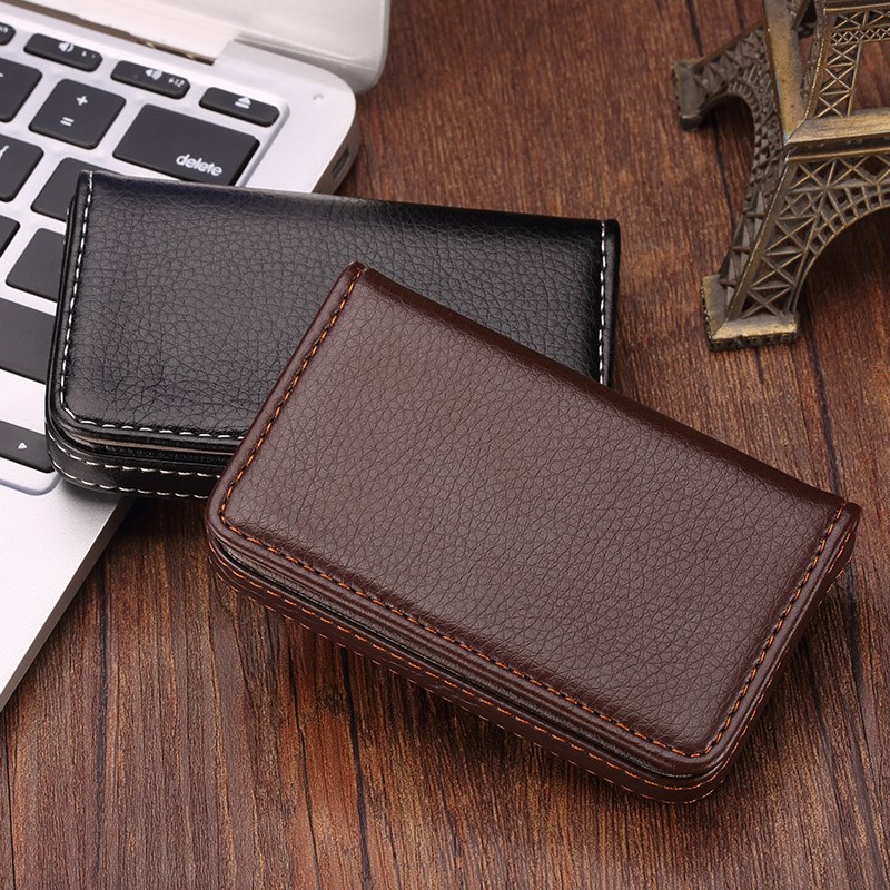 名片盒商务男士时尚皮质男女式大容量名片盒男办公男士名片夹