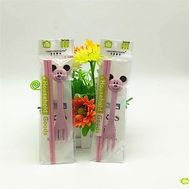 自产自销袋装精品小麦香秸秆儿童餐具家用筷叉