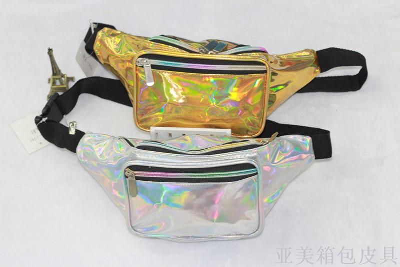 Harajuku Wind Laser Rainbow Fanny Pack Women's Crossbody Bag Sports Running Multi-Function Cash Register Bag Chest Bag Men full figure
