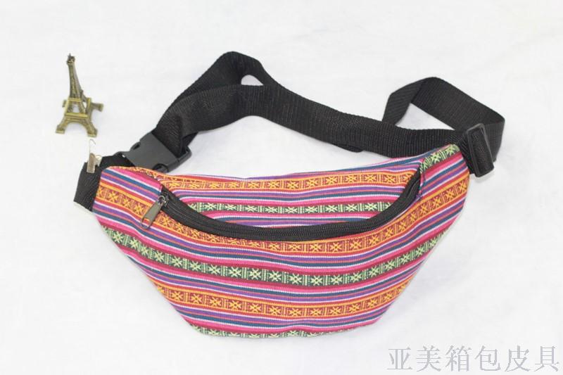 Ethnic Fabric Rainbow Waist Pack Women's Crossbody Bag Sports Running Multi-Function Cash Register Bag Chest Bag Men