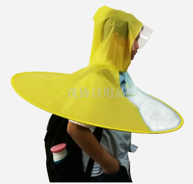Factory direct sales of creative children's raincoats, eco-friendly student headwear umbrellas, caps and raincoats Specification image
