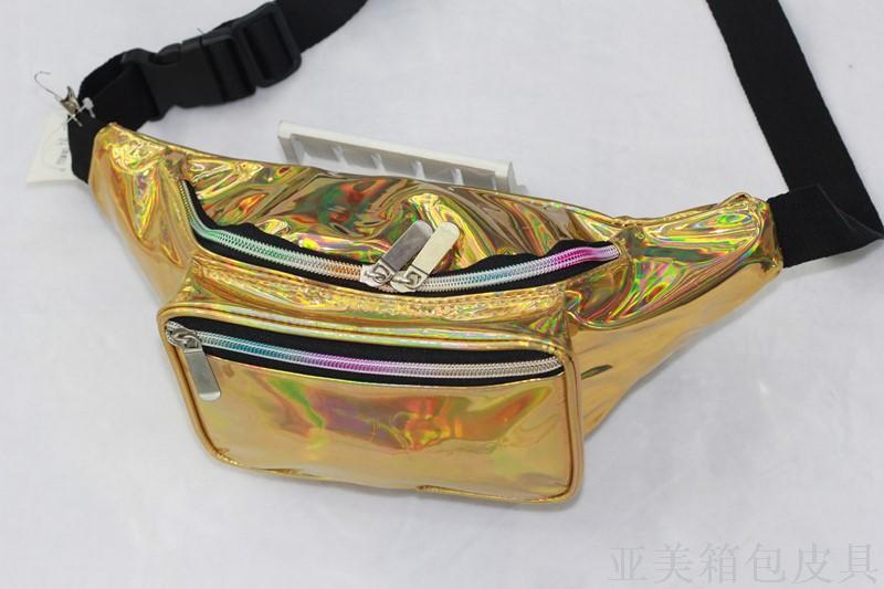 Harajuku Wind Laser Rainbow Fanny Pack Women's Crossbody Bag Sports Running Multi-Function Cash Register Bag Chest Bag Men details Picture