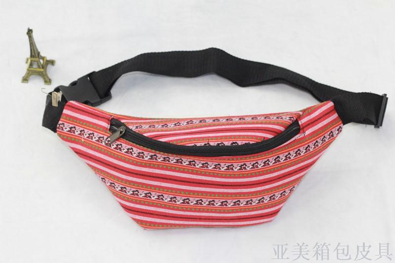 Ethnic Fabric Rainbow Waist Pack Women's Crossbody Bag Sports Running Multi-Function Cash Register Bag Chest Bag Men