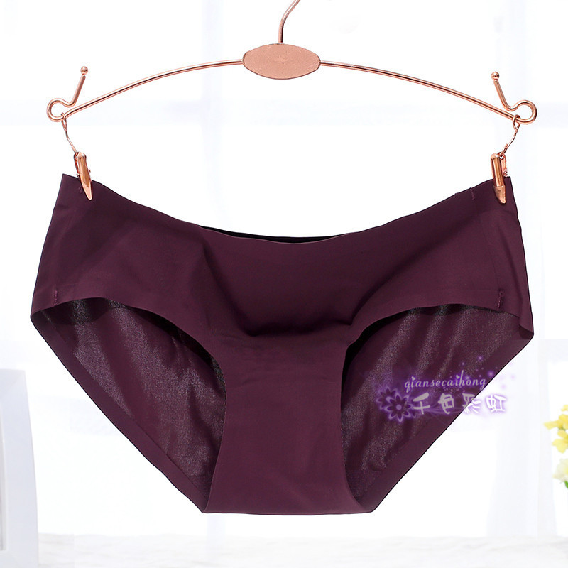 厂家货源一片式无痕内裤冰丝三角内裤女士无痕女式内裤批发细节图