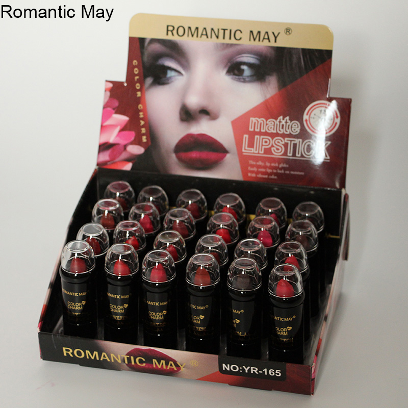 Romantic May跨境货源持久易上色哑光心电图口红matte lipstick