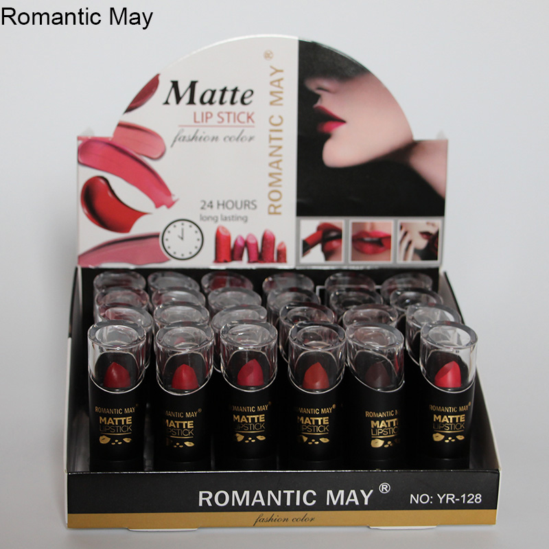 Romantic May厂家直营店哑黑亚光口红 持久保湿不脱色咬唇妆唇膏