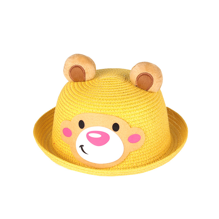 Yiwu Selection summer baby hat straw hat children mouth monkey summer boy straw straw hat