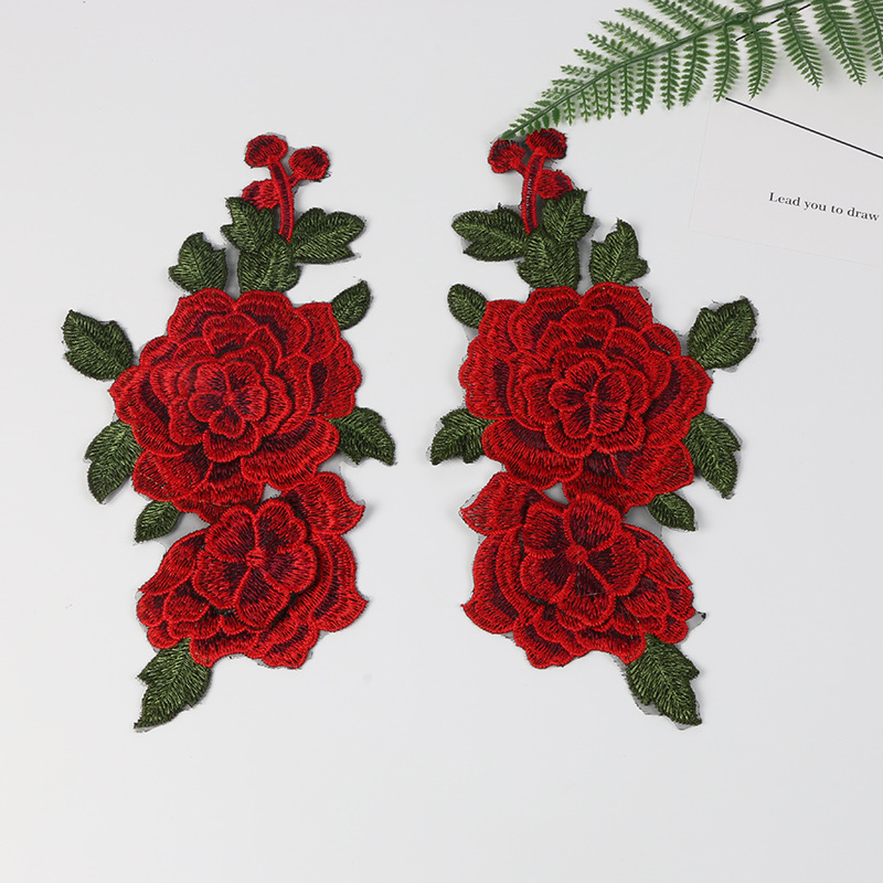New colored glass yarn lace embroidery lace ethnic style clothing accessories flower collar