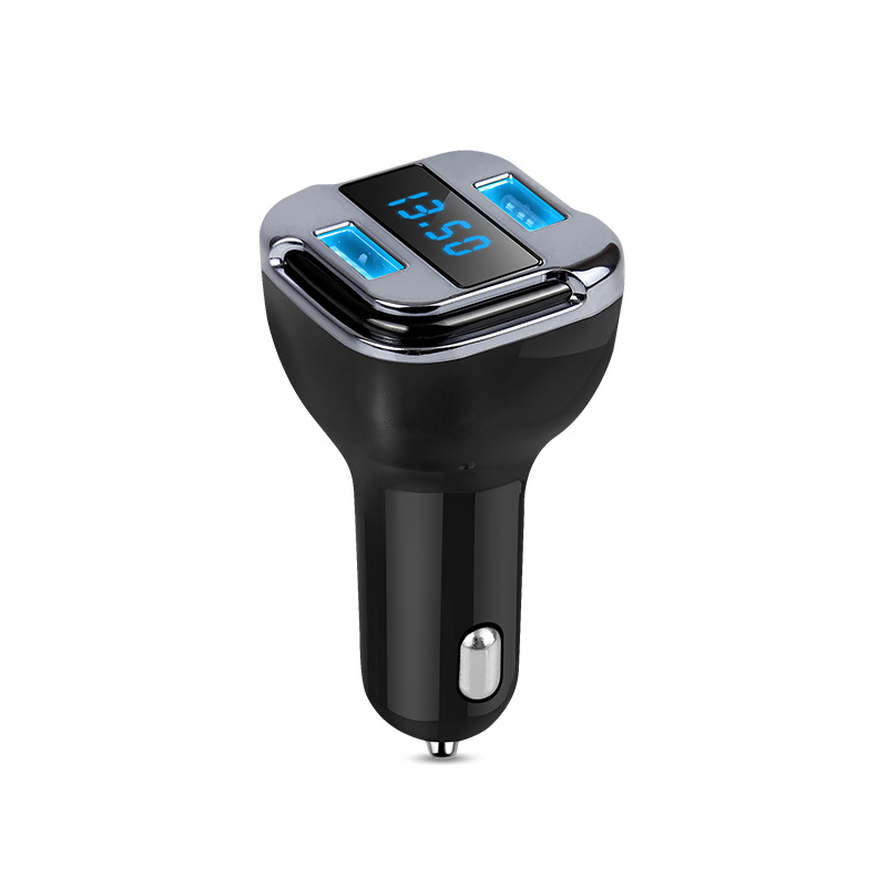 车载手机充电器 寻车定位GPS车充 显示屏双USB车载充电器产品图
