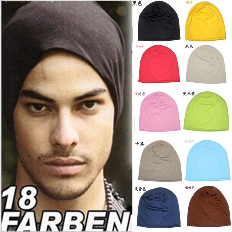 2017 Candy-colored men's Korean-style trendy pullover hats, women's headscarves, knitted hats, street dance hats, factory direct sales