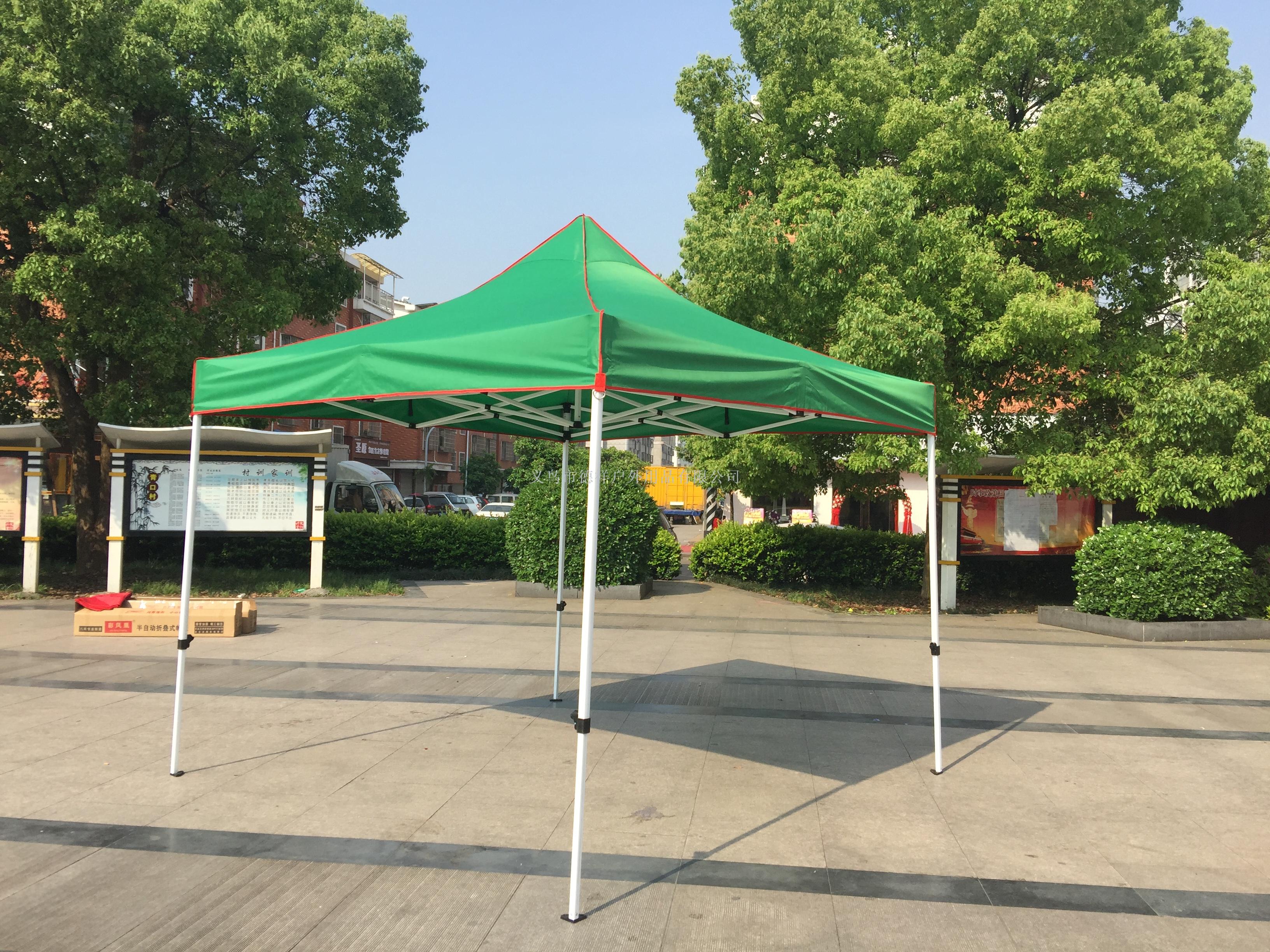 户外遮凉蓬棚摆摊四角伞广吿帐篷定做Iogo折叠雨篷展销半自动伞产品图