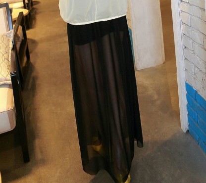 Summer Korean-style sheer mesh sun protection half-length dress details Picture