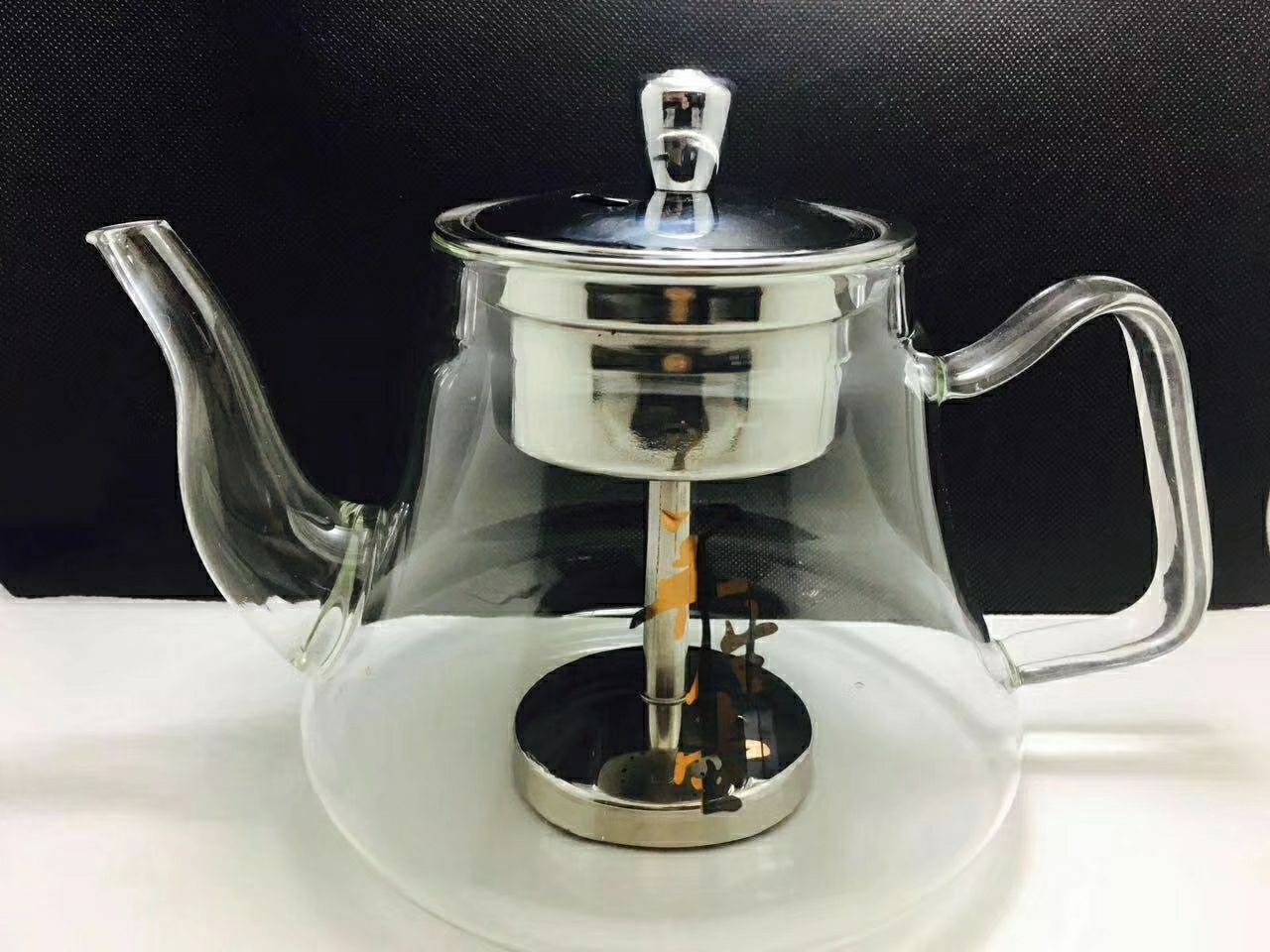 Glass Teapot With Open Fire