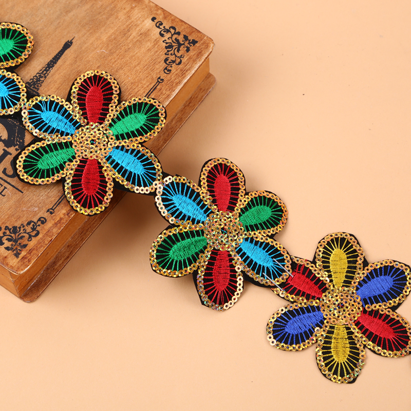 Seven-color six-petal flower pattern water-soluble flower lace DIY handmade accessory lace