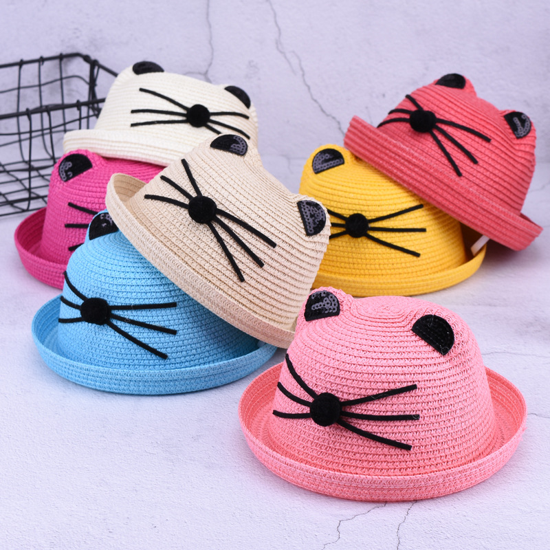 Summer cute kitten Baby beach sun block beach hat trend