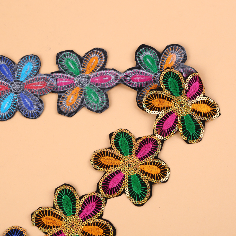 Seven-color six-petal flower pattern water-soluble flower lace DIY handmade accessory lace details Picture