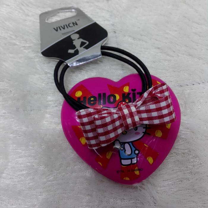 VIVICN布艺格子蝴蝶结皮筋