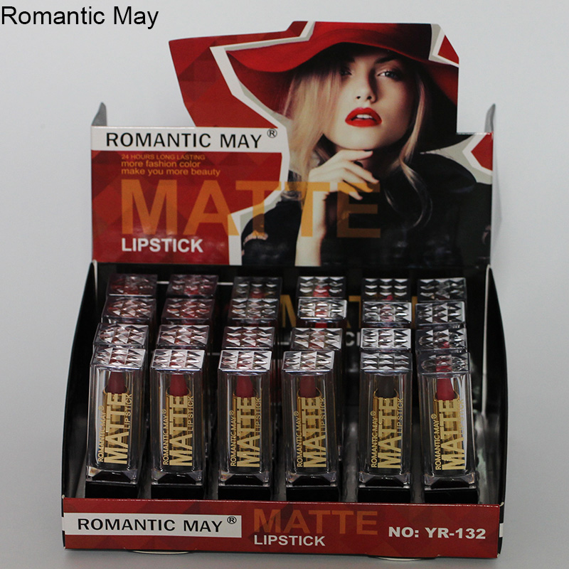 Romantic May厂家直销黑金唇膏丝绒口红护唇显色滋润韩式咬唇妆