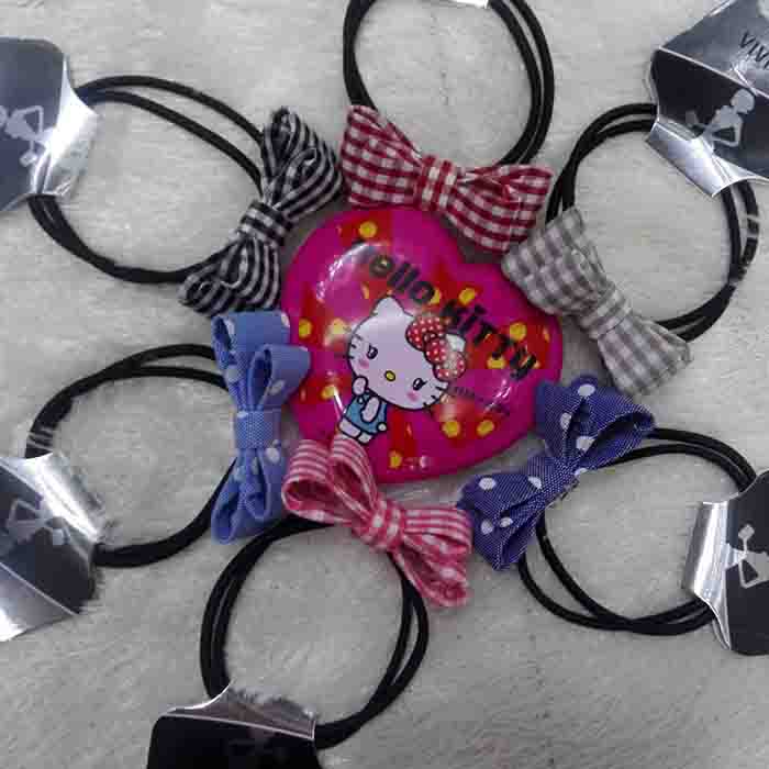VIVICN fabric checkered bow rubber band Specification image