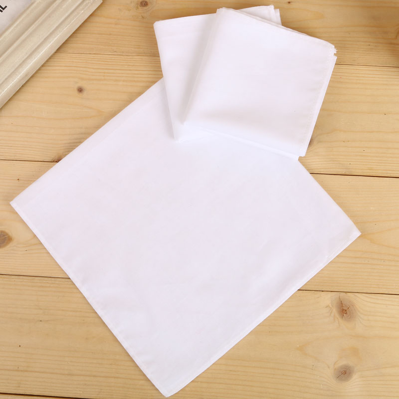 Fook Kee cotton soft handkerchief in pure white fashion square thumbnail
