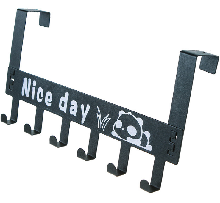 Carbon steel door back type 6-link hook, creative cartoon door rear hook, seamless and nail-free coat hook hanger Specification image