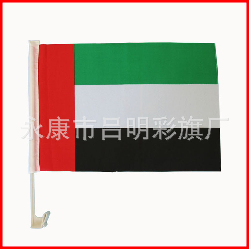 供应30*45CM赛车旗 丝网印刷 绿白格子车窗旗 广告车窗旗产品图