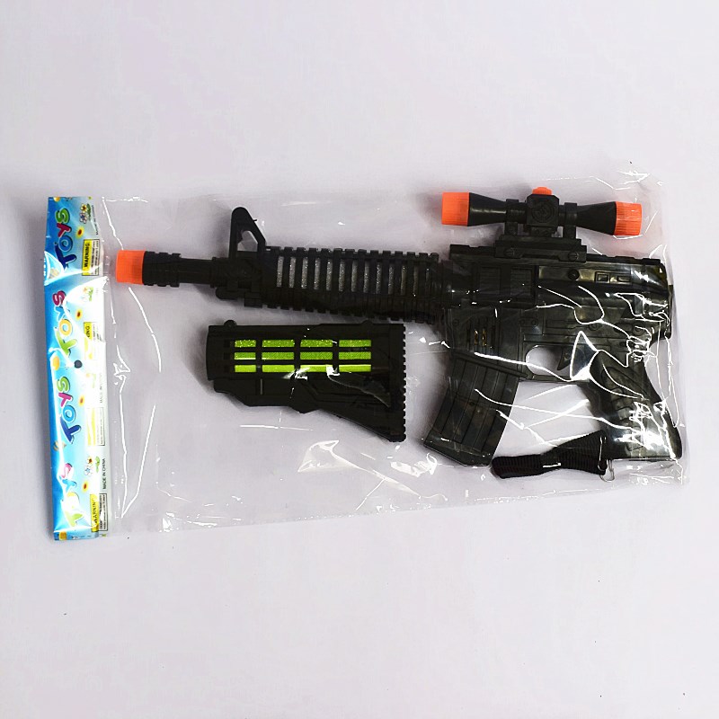 The simulated children's boy electric gun, the eight-tone gun with colorful sounds and lights, and the detachable submachine gun are selling well at the street stall Specification image