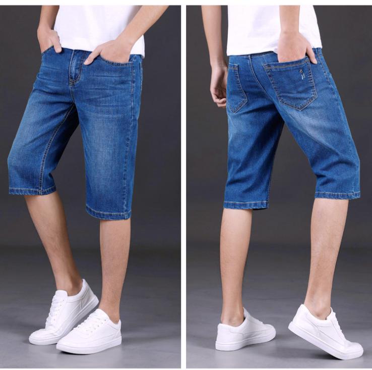 Fashion brand Eminem new 2018 denim shorts for men straight leg denim capri pants for men