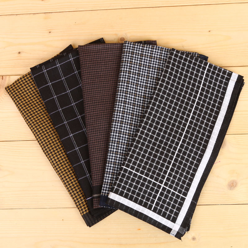 Fuji pure Cotton classic checkered handkerchief Men's fashion square Specification image