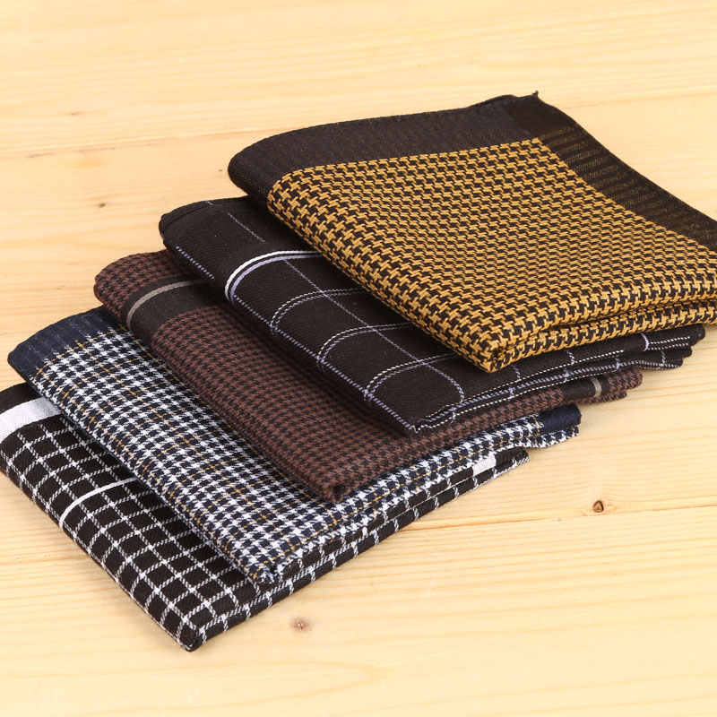 Fuji pure Cotton classic checkered handkerchief Men's fashion square details Picture
